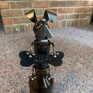 Metal Dog Wine Bottle Topper